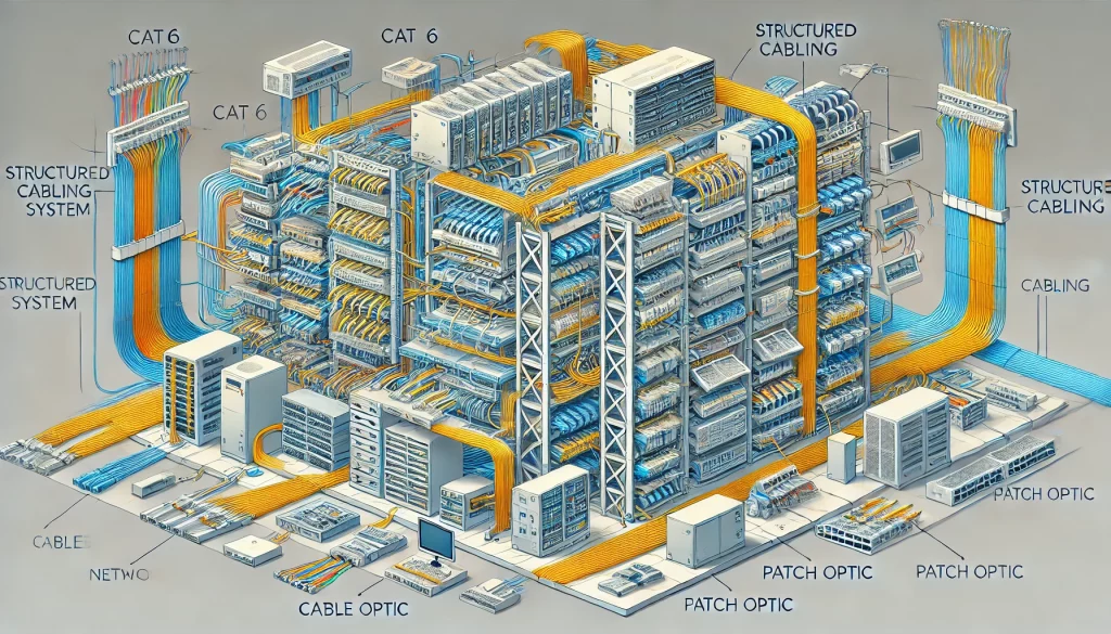 structured cabling system in a commercial building