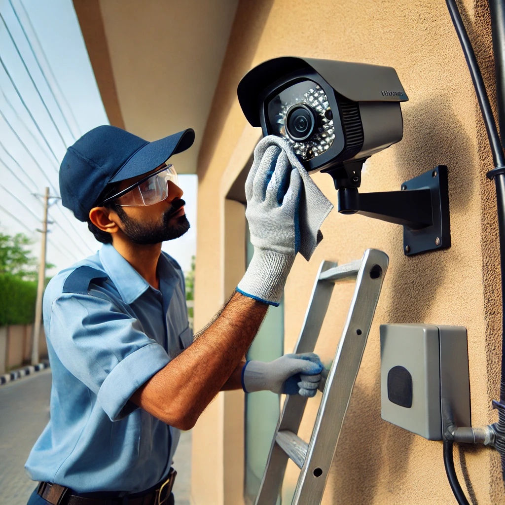 CCTV Maintenance camera cleaning